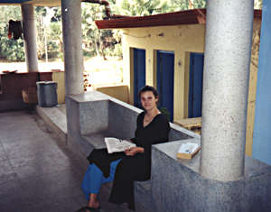 Reading on the balcony